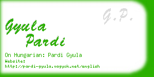 gyula pardi business card